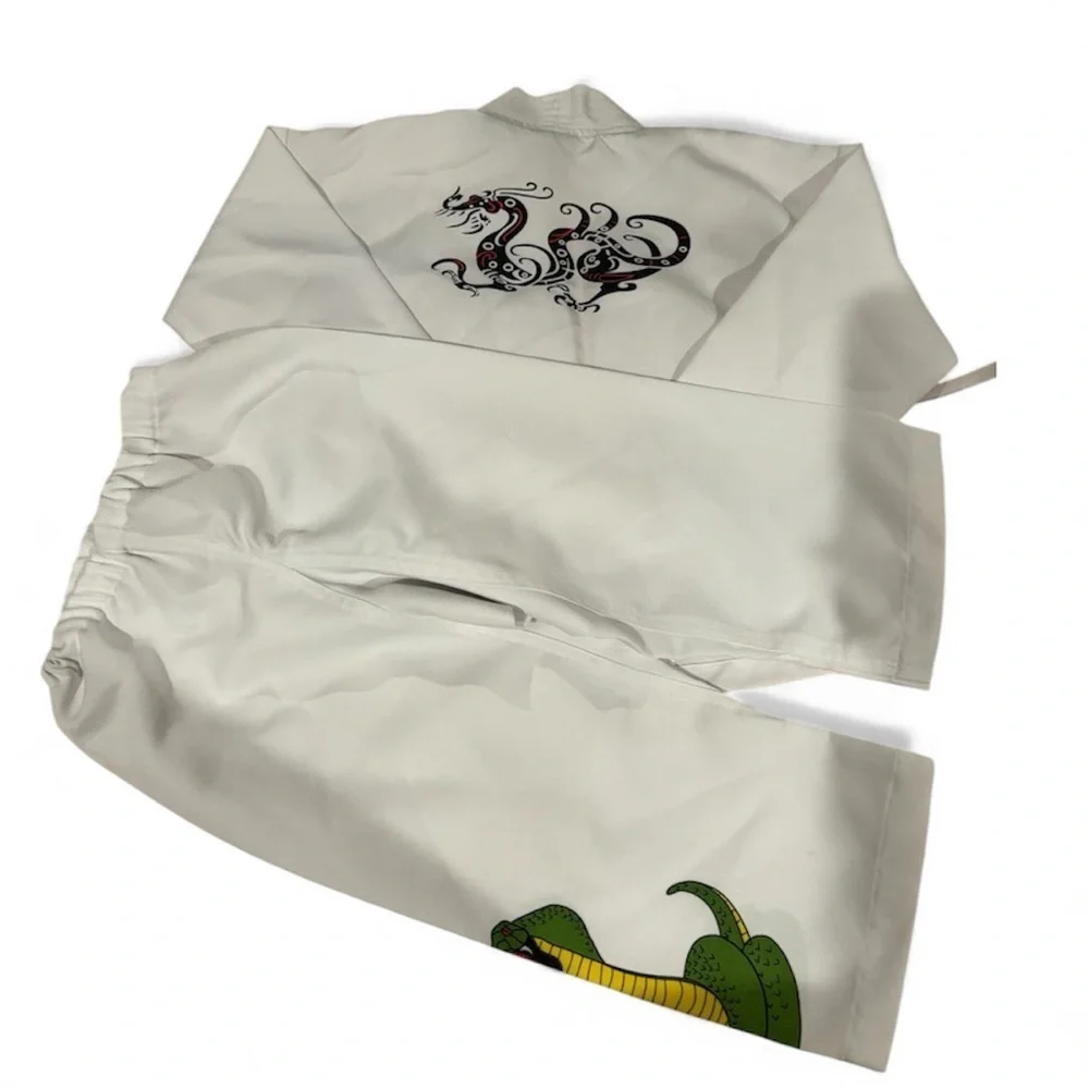 Hallow’s Eve White Martial Arts Uniform with Snake Design